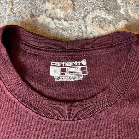 Carhartt Men's Burgundy Short Sleeve Tee - Picture 5 of 5